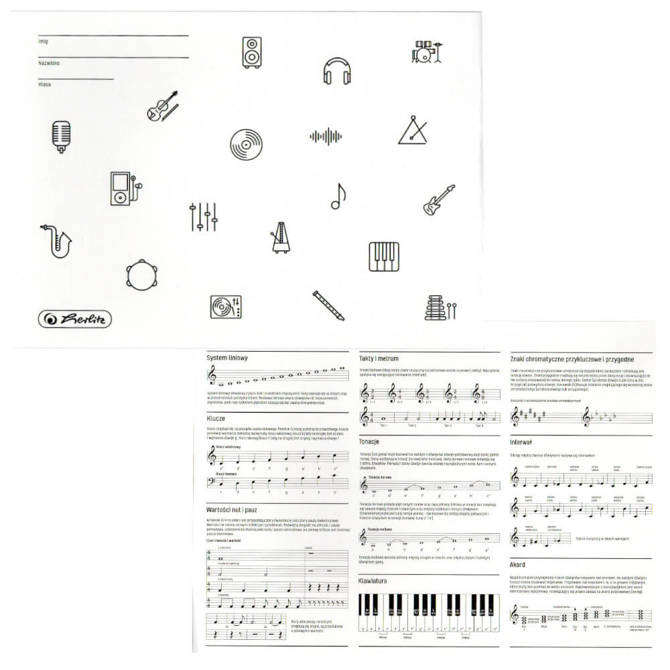 Poziomy zeszyt A5 16k muzyki nut przedmiotowy soft touch HERLITZ