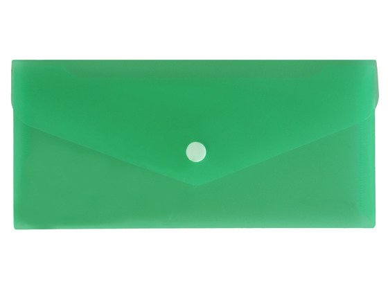 Teczka koperta na zatrzask DL 21x9,9cm PP zielona