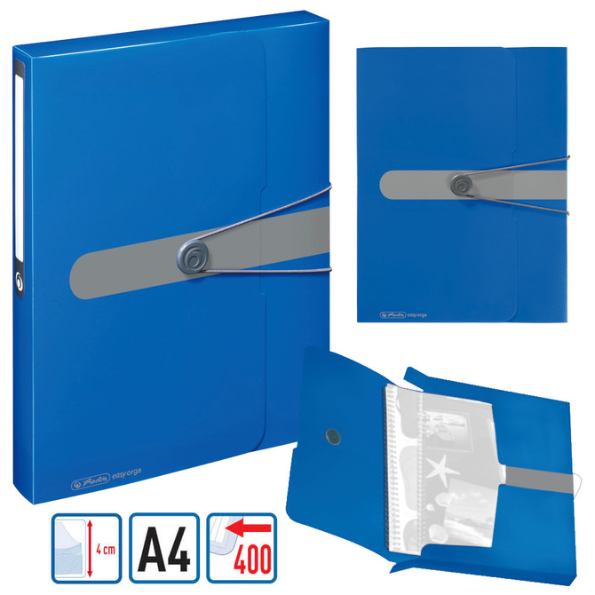 Teczka rysunkowa z gumką A4 Easy Orga 4cm HERLITZ