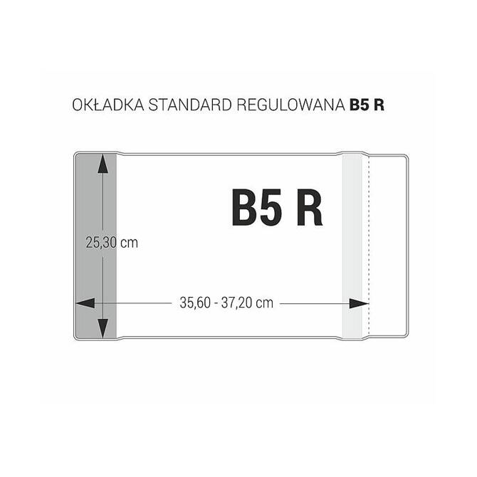 Zestaw okładka B5R regulowana 25,3cm x35,6-37,2cm przezr krystaliczna 5szt