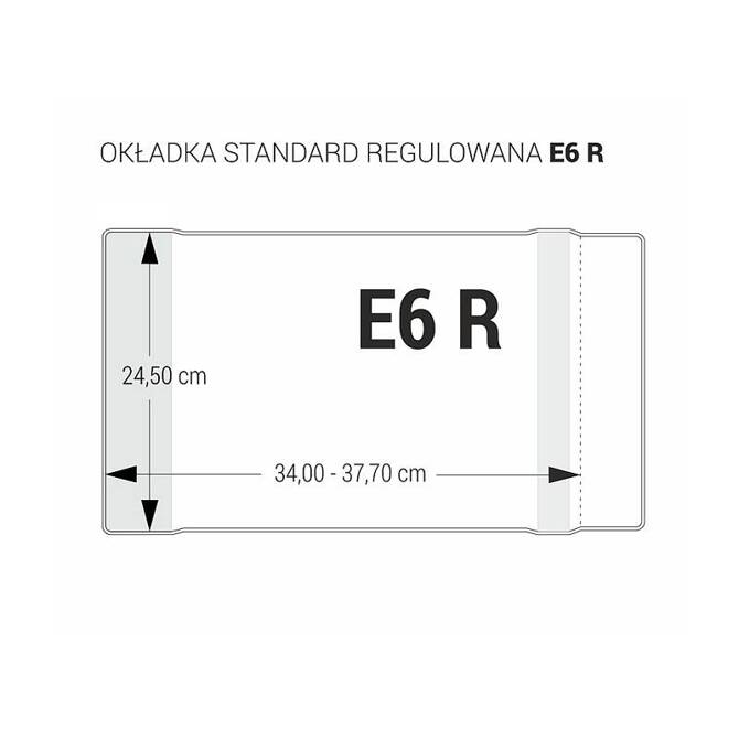 Zestaw okładka E6R regulowana 24,5cm x 34-37,7cm przezr krystaliczna 25szt