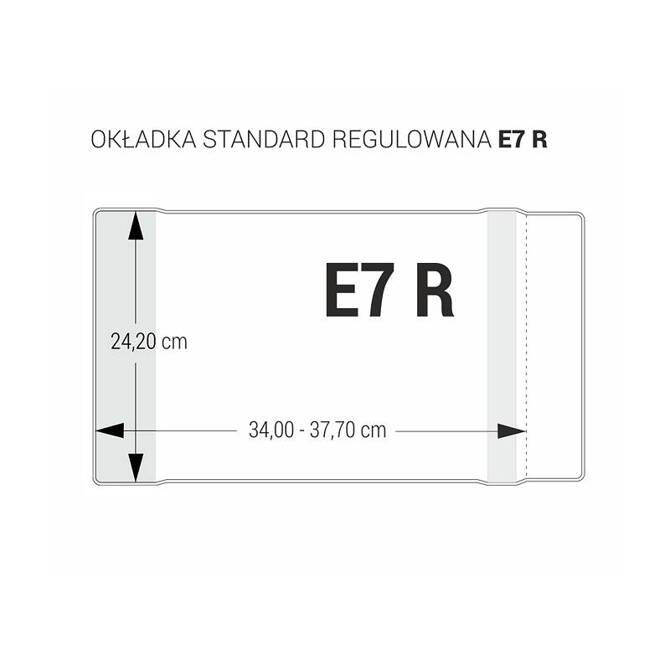 Zestaw okładka E7R regulowana 24,2cm x 33,5-37cm przezr krystaliczna 25szt