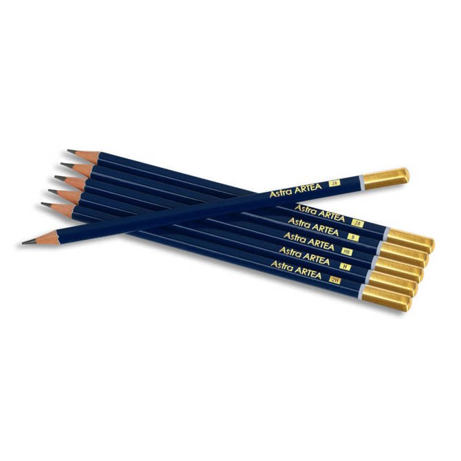 Zestaw ołówek 6szt szkicowania metalowe etui ASTRA