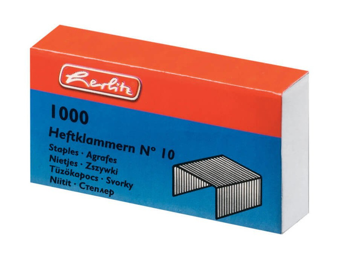 Zszywacz nożycowy No. 10 + 11000 zszywek HERLITZ