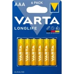 Baterie alkaliczne Longlife AAA LR03 MN2400 4103 E92 1,5V 6szt VARTA