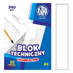Blok techniczny A4 biały 10 kartek 240g/m2 ASTRA